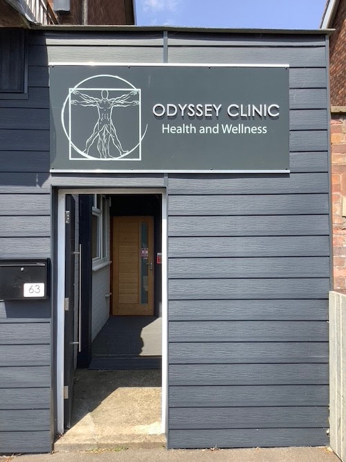 Photo of the entrance to Odyssey Clinic in Leamington Spa
